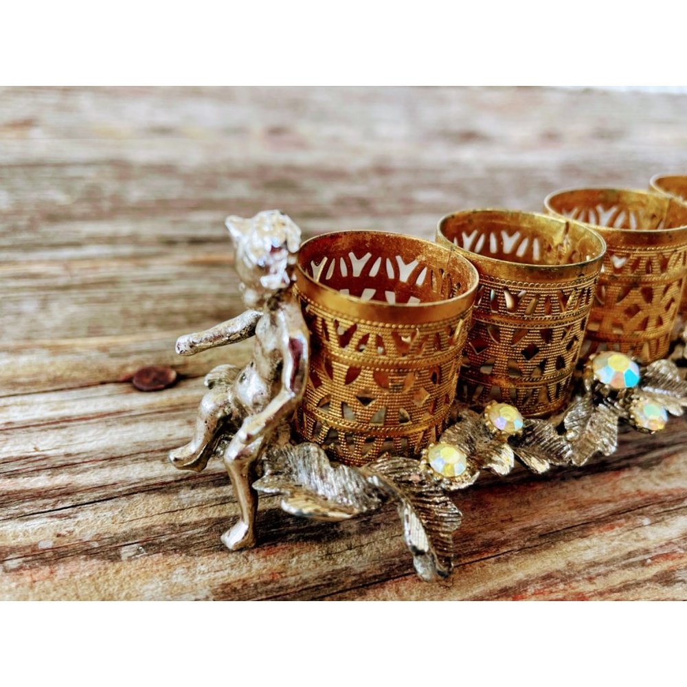 Vintage Cherub Lipstick Holder With Rhinestones - Picture 11 of 12